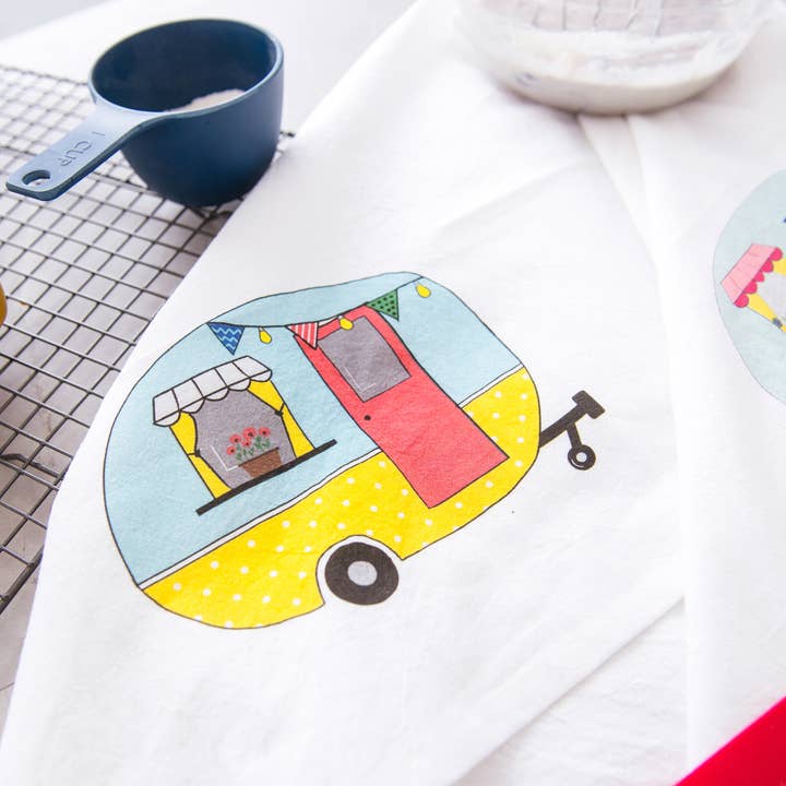 LLdecor – wholesale Kökshandduk – Retro RV Kökshanddukar, Uppsättning av 2 - 100% Premium Bomull