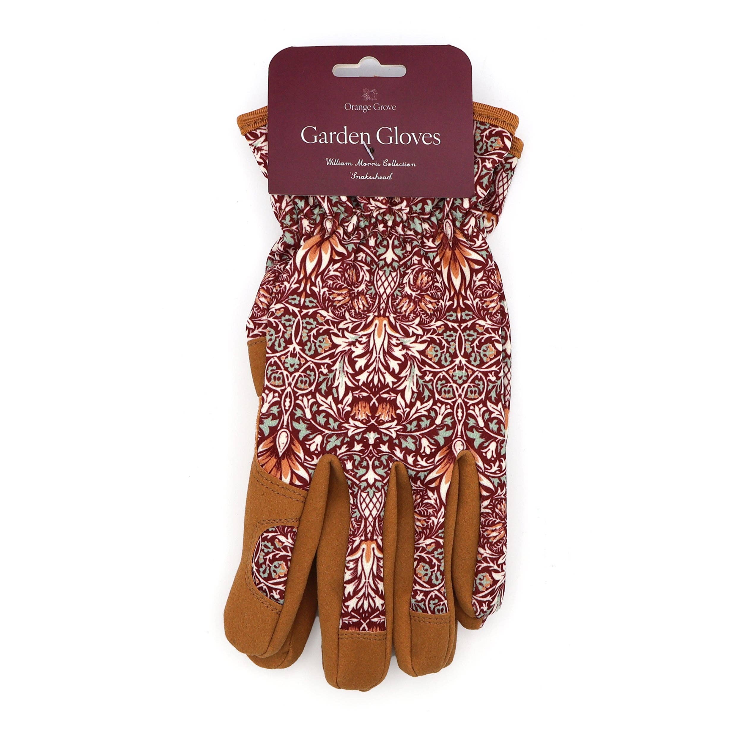 Robert Frederick Ltd - Wholesale Garden gloves - Orange Grove Outdoor Gardening Gloves - Women's One Size - William Morris Design - Padded With Elastic Cuffs1