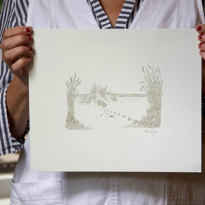 Bunny in the Dune Print for wholesale by Ancesserie Letterpress