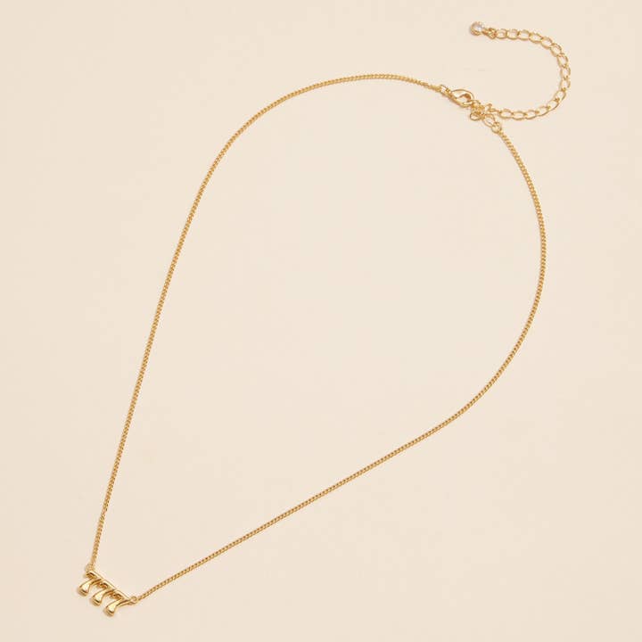 Lilla Haven - Wholesale Pendant/Charm Necklace - Angel Number "777" 18K Gold Dipped Necklace