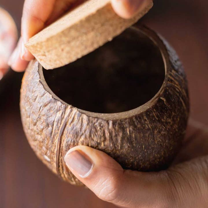 Contenitore di Stoccaggio Stretto in Guscio di Cocco Ecologico per la vendita all'ingrosso da parte di Zwende