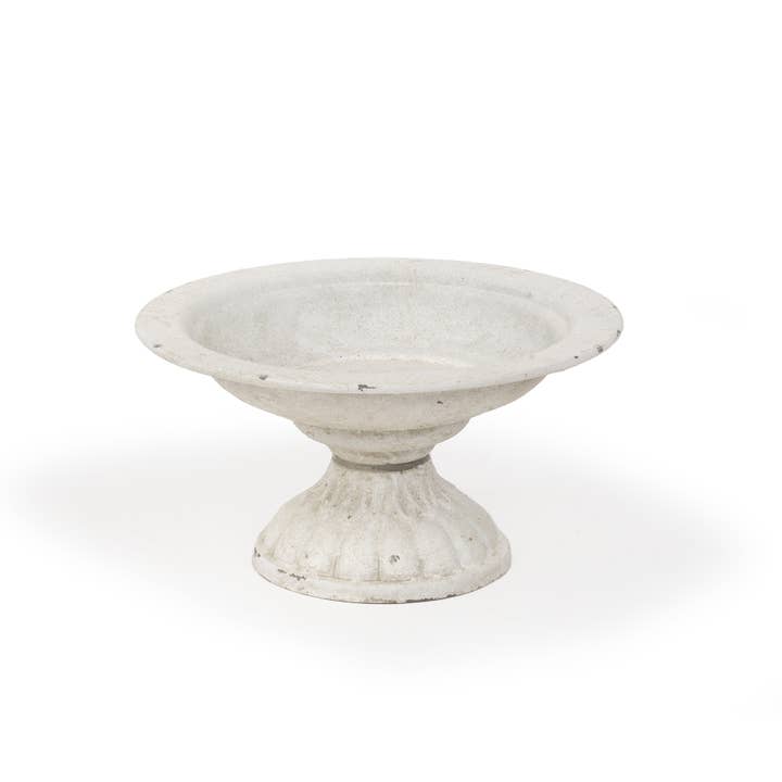 Blossom Bucket & Crossroads Home - Wholesale Decorative Plate/Dish/Bowl - Large Chippy White Pedestal