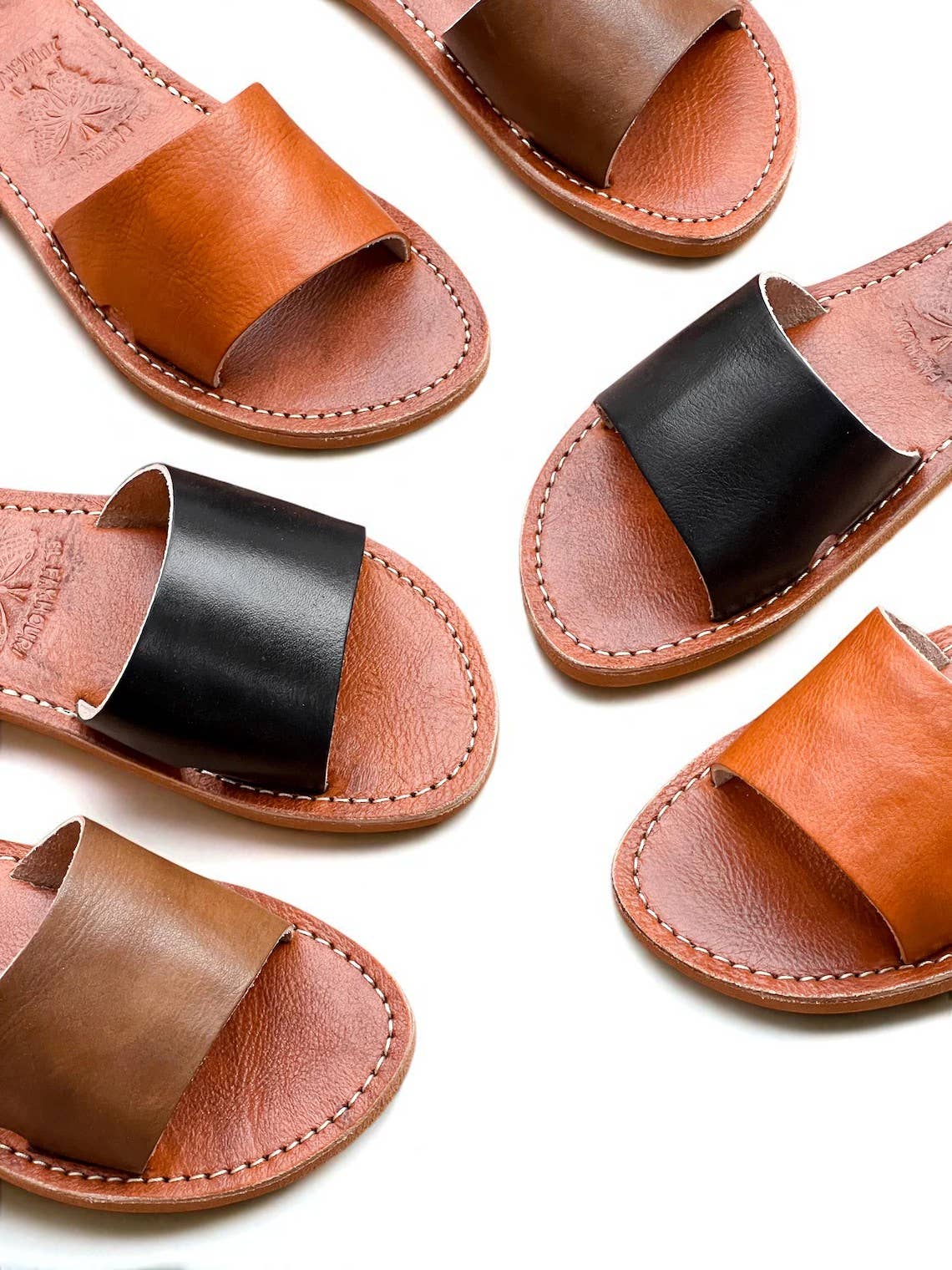 HandmadeBestSeller – wholesale Sandals – Women's – Handmade Moroccan Leather Slides – 3 Colors2