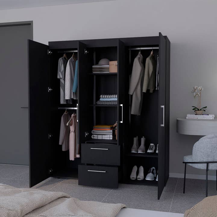 Treevol Furniture - Wholesale Bedroom Furniture - Armoire Elma, Bedroom, Black3