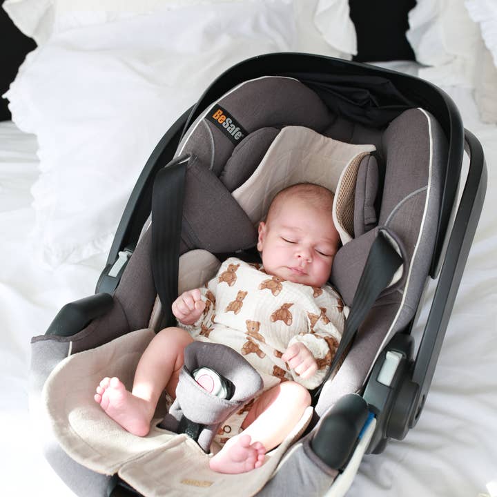BABYLY - Vente Housse de siège auto – enfant et bébé - Insert/doublure anti-transpiration en lin pour siège auto pour bébé de 0 à 13 kg