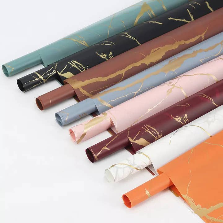 Marble Waterproof Flower Wrapping Paper (20 sheets/bag) for wholesale by Elegant Design Supply