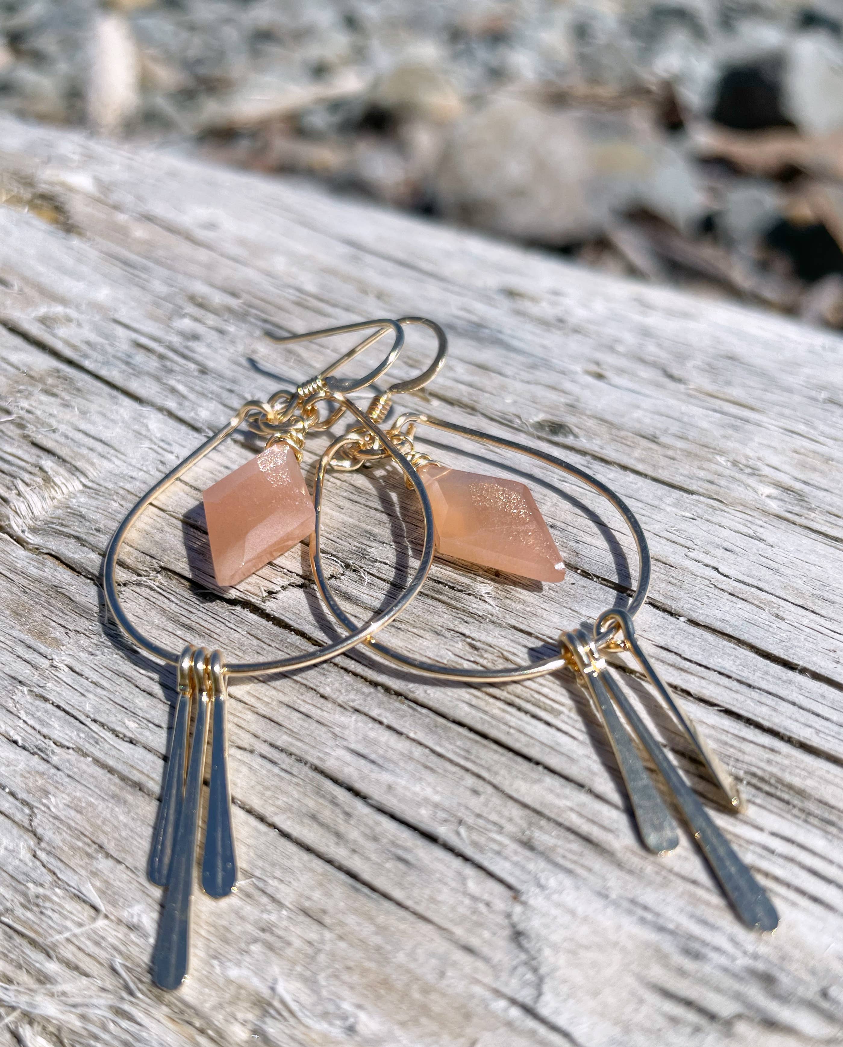 Quinn Sharp Handmade - Wholesale Hoop Earrings - Diamond Gemstone Teardrop Hoops | 14kt Gold Filled, Sterling1