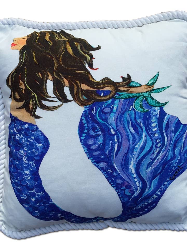 Mermaid Pillow, 20 x 20, with zipper on back for wholesale by My Island LLC