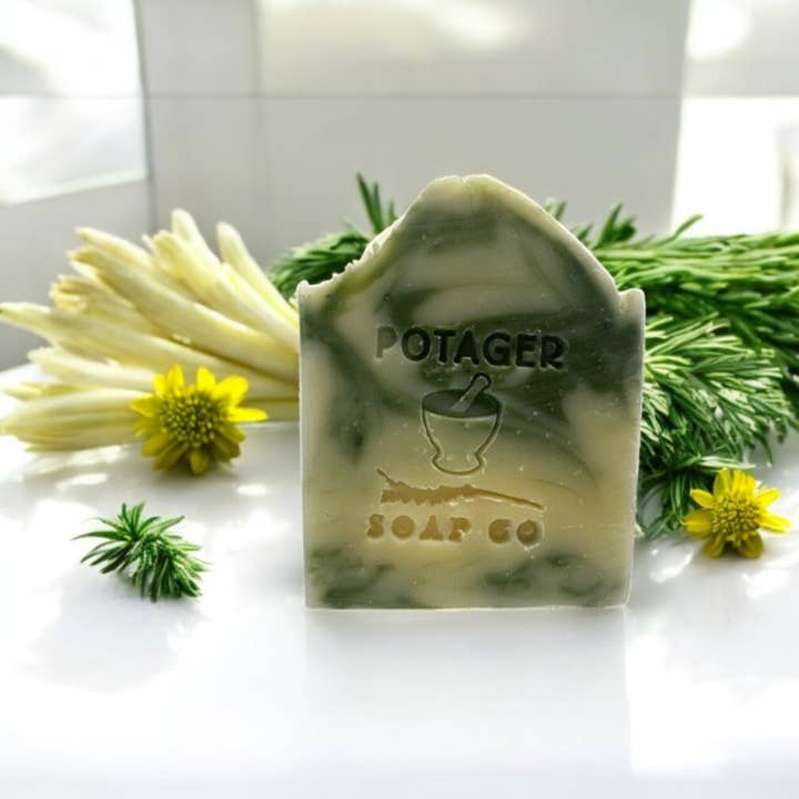 Potager Soap Company – Großhandel Feste Seife – Rosmarin-Zitronengras-Seife | Bio | Handgemacht | Verpackt2