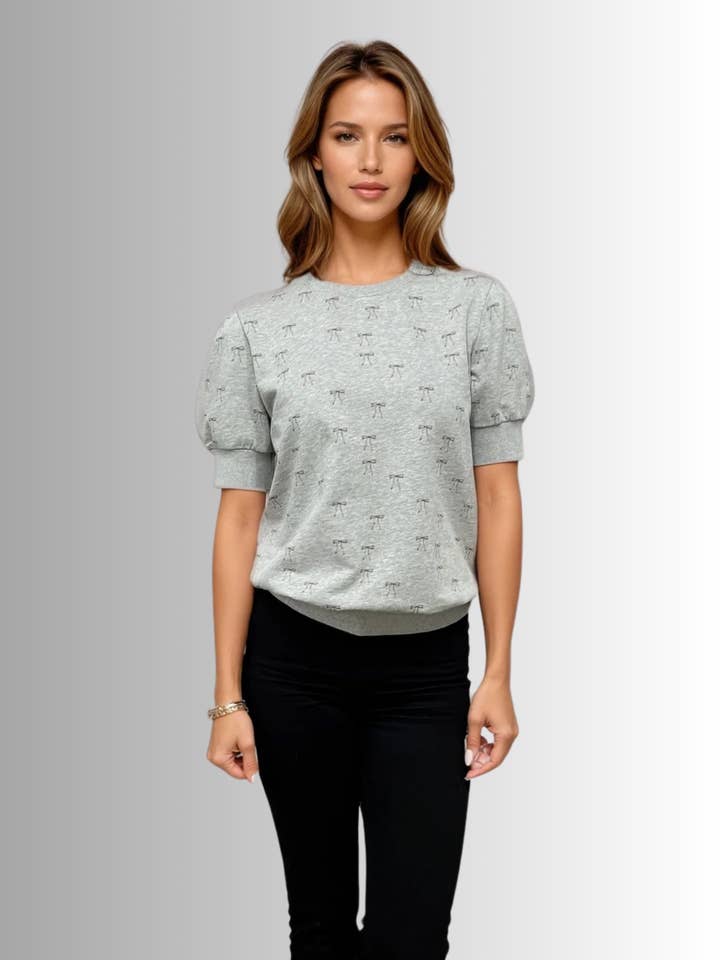 PRIV Collections - Wholesale Blouse - Women's - Esme Puff Sleeve Bow Top in Multi