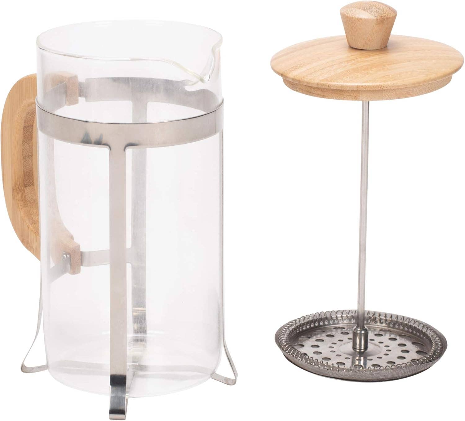 EAST AVENUE - Vendita all'ingrosso Caffettiere French press - French Press in Vetro e Bambù da 34 oz a Grana Naturale4