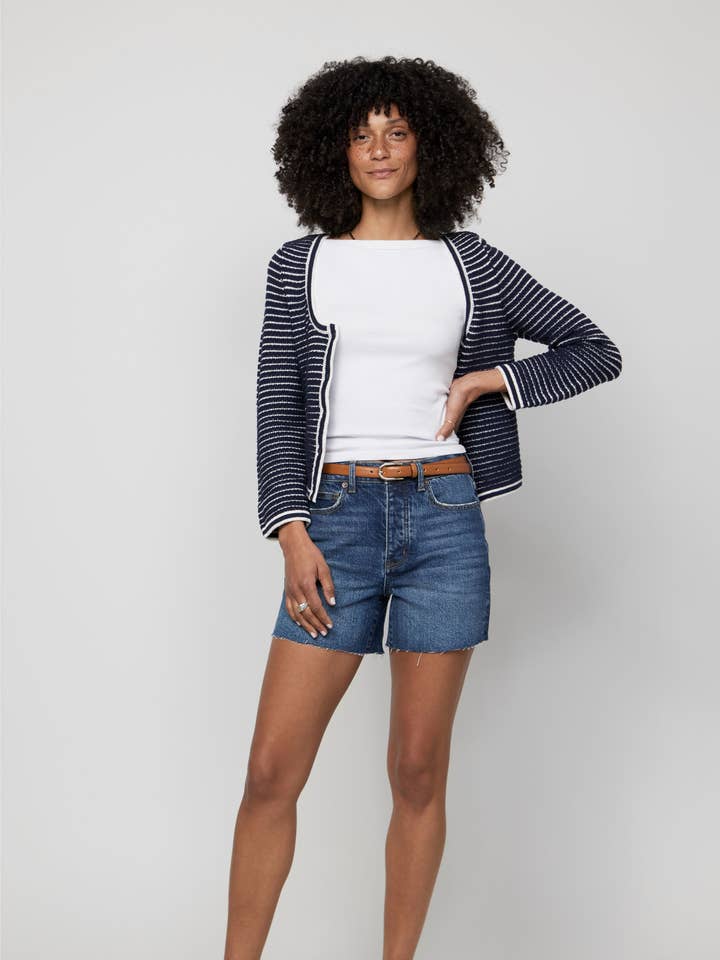 Oliver Logan - Wholesale Shorts - Women's - Bedford High Rise Denim Short, Indigo Medium Bright