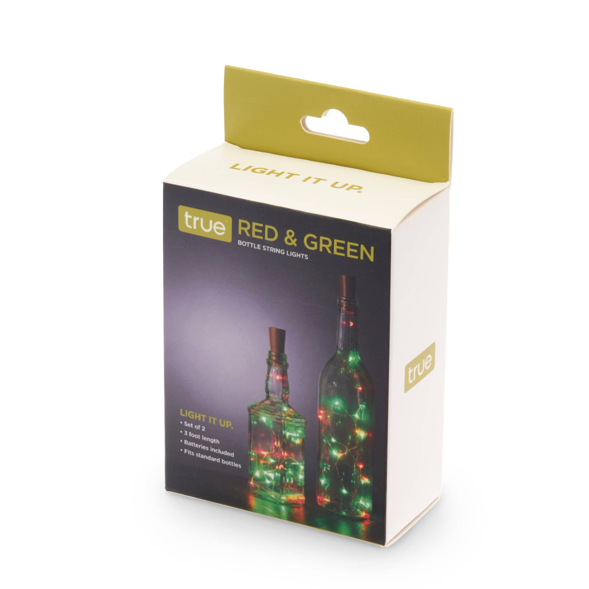 TRUE - Wholesale String Lights - LED Green and Red Wine Bottle String Lights w Cork Set of 21