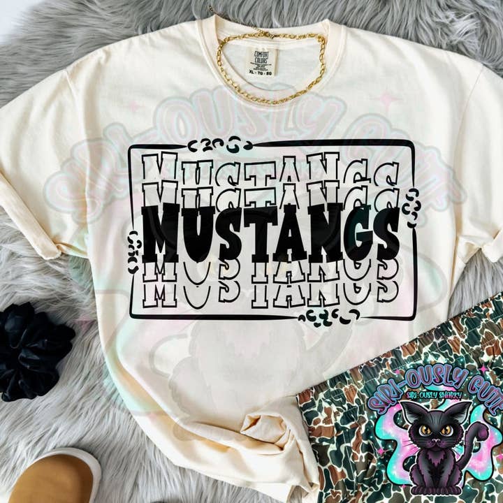 Stacked Mascot With Frame Mustangs for wholesale by Siri-Ously Cute