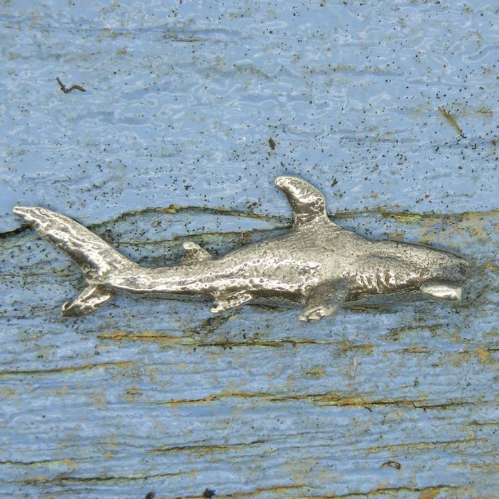 Hammerhead Shark Pewter Brooch Hand Cast By William Sturt for wholesale by William Sturt Fine Pewter