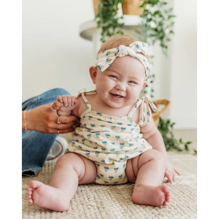 Tutina per neonati Jaipur in misto lino con bolle + fascia per la vendita all'ingrosso da parte di Viverano Organics