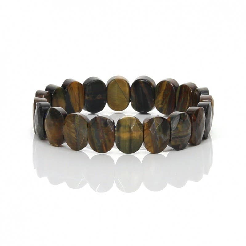 UniArt - Wholesale Cuff Bracelet - Bracelet of faceted oval natural stones5