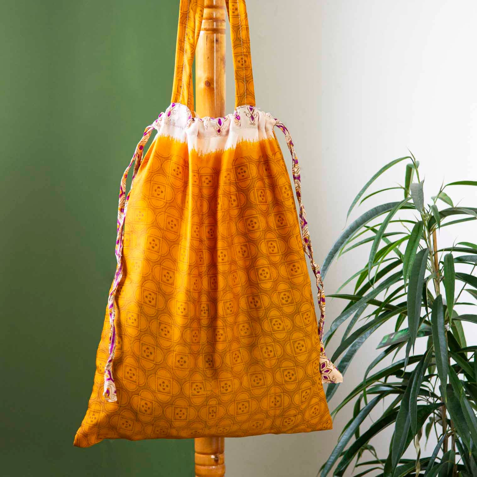 Multi Recycled Sari Shopper Bag for wholesale on Faire0