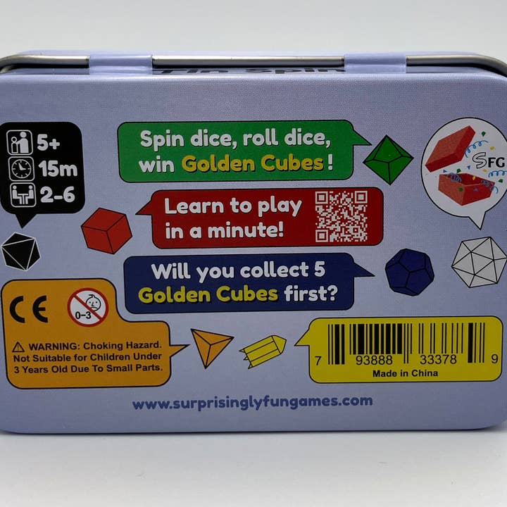 Surprisingly Fun Games – Großhandel Brettspiele – Tin Spin - Ein Geschicklichkeitsspiel mit Würfeln für 2-6 Spieler4