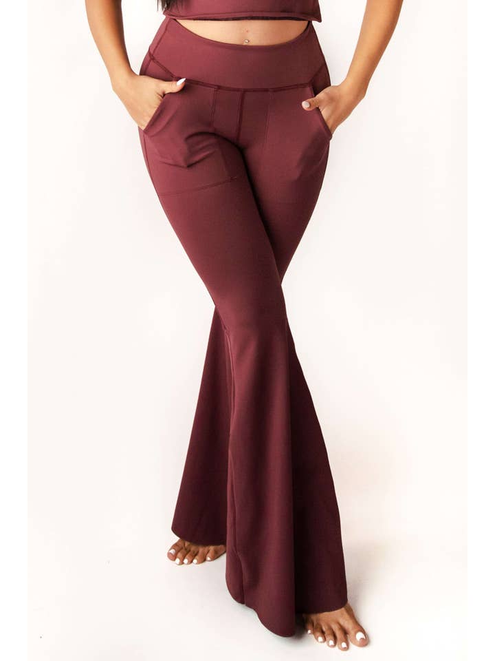 Yoga Democracy - Wholesale Pants - Women's - Bell Bottoms 2.0 in Maroon