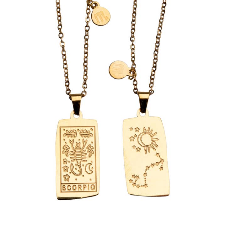 Down To Earth - Vente Colliers à pendentif - Carte de tarot Zodiac et collier d'astrologie9