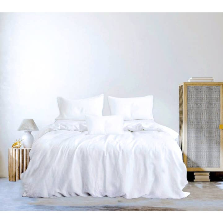 Bedlam - Wholesale Sheet Set - Vintage White - Flax Linen Sheet Set