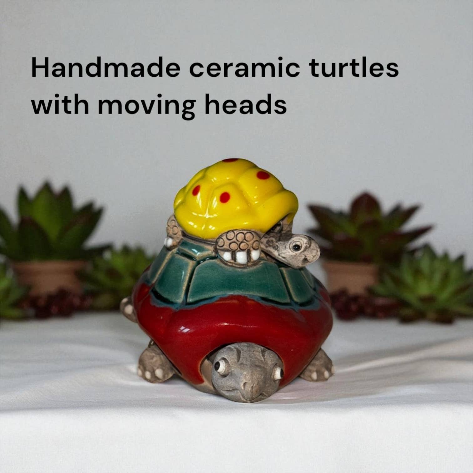 Zoe Artcrafts Corp. - Wholesale Decorative Figurine - Handmade Moving Ceramic Turtle with Baby Home decor ceramic2