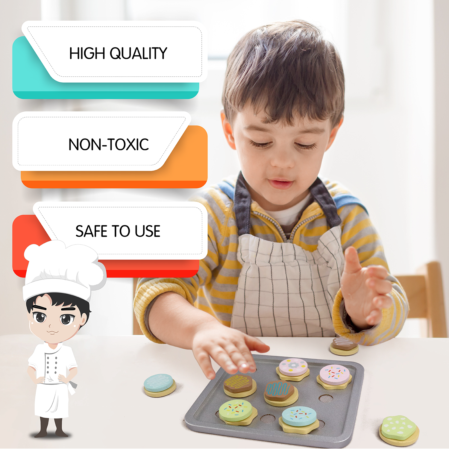 Leo & Friends - Wholesale Toy Set - Kids - L&F Bake Set Kitchen with 19-Pieces Included6