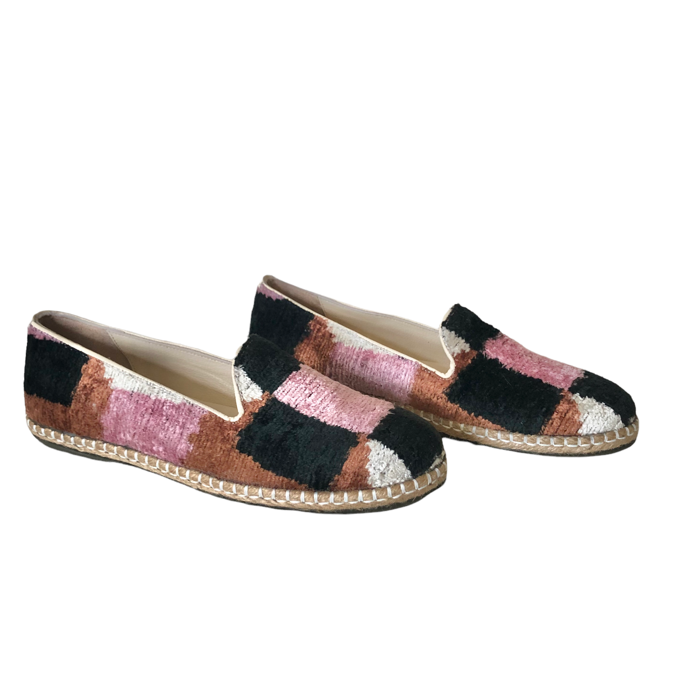 AYCA DESIGN - Wholesale Flats - Women's - Silk Velvet Ikat Espadrille1