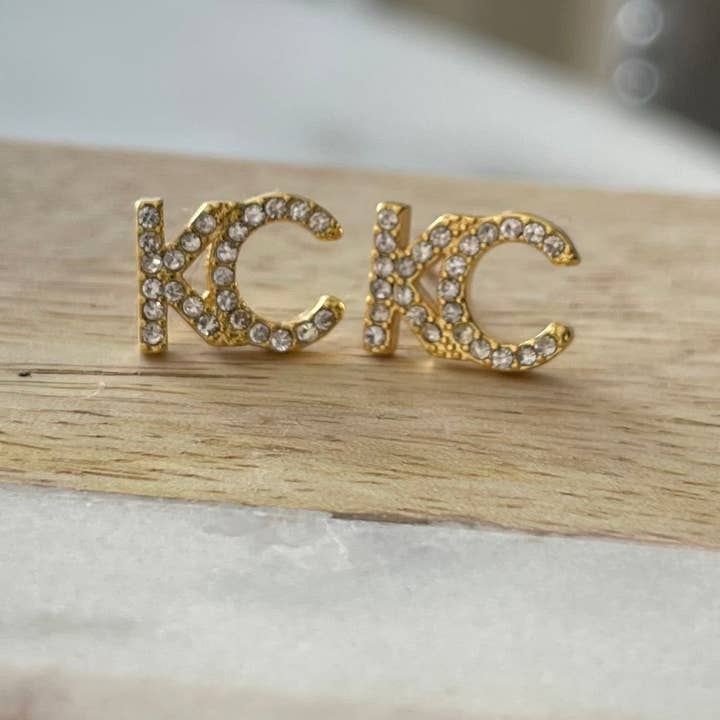 Hart & Lux - Wholesale Stud/Post Earrings - KC Rhinestone Stud earrings Gold2