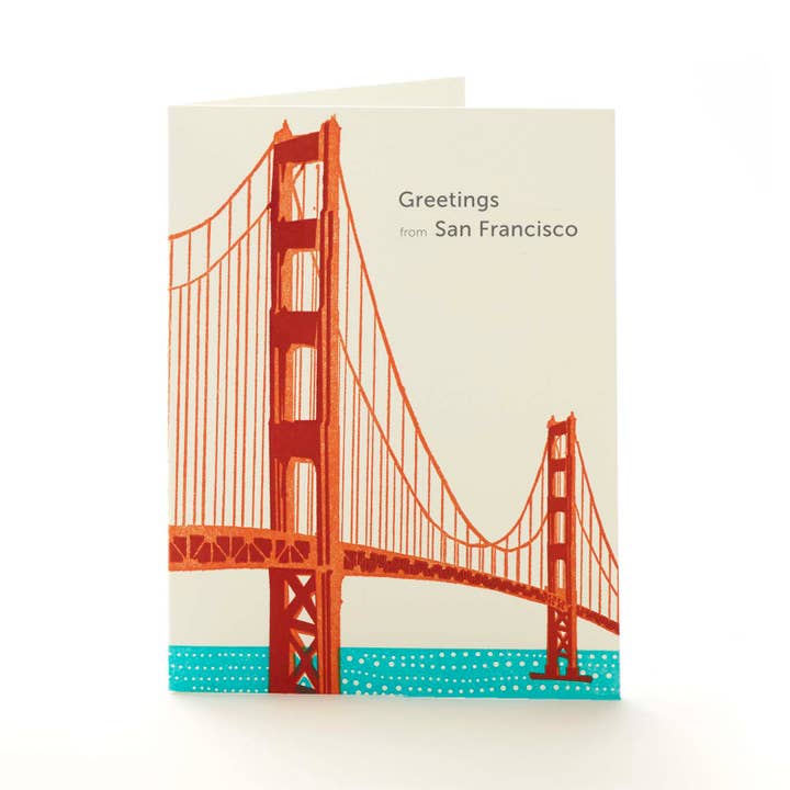 Golden Gate Bridge, San Francisco A2 Card for wholesale by Ilee Papergoods