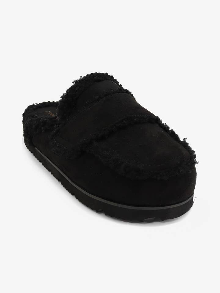 Lemonade Shoes – Großhandel Hausschuhe – Damen – TATUM - Gemütlicher Wildleder-Slide mit dicker gepolsterter Sohle1