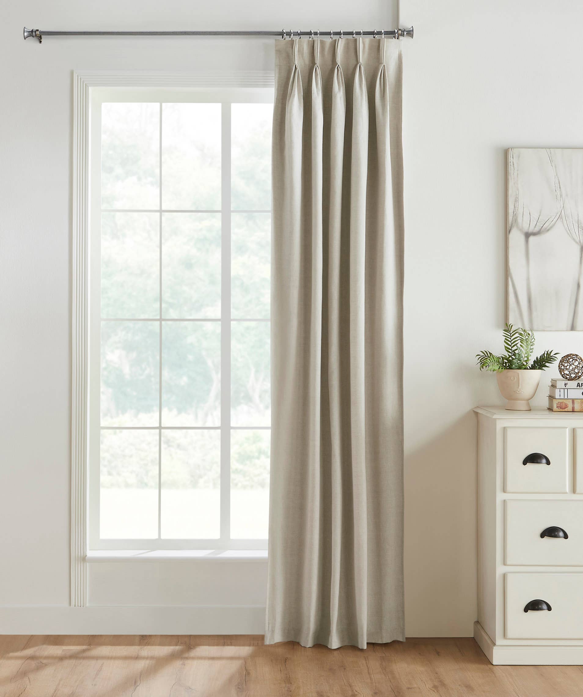 Oxford Linen Cotton Pinch Pleat Curtain, Natural for wholesale on Faire1