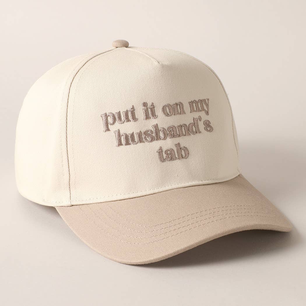 Fashion City - Wholesale Baseball Cap - Women's - put it on my husband's tab Embroidery Canvas Cap8
