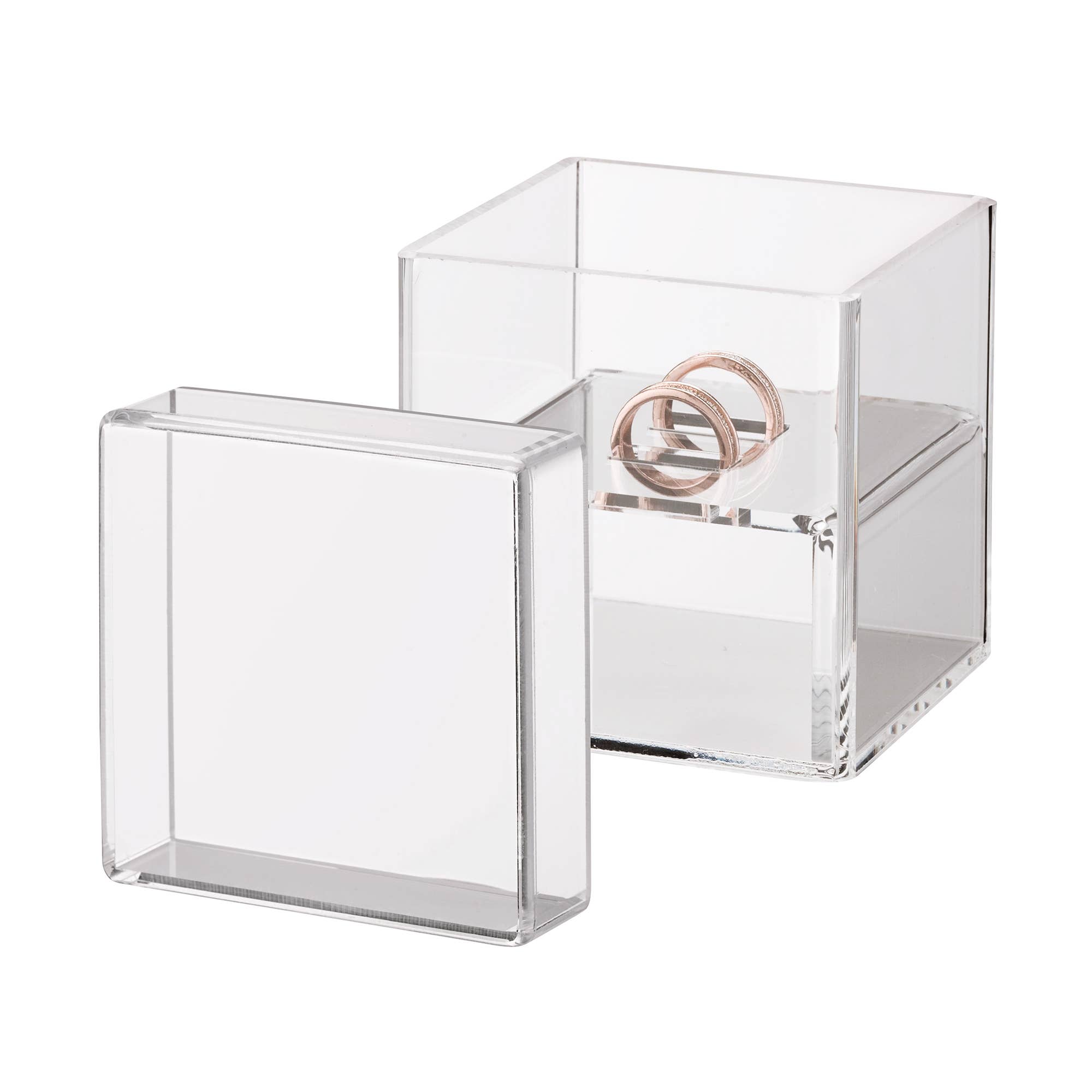 Lillian Rose - Vente Boîte/rangement à bijoux - Boîte à bague transparente en acrylique Lillian Rose – alternative originale au coussin porte-bague1