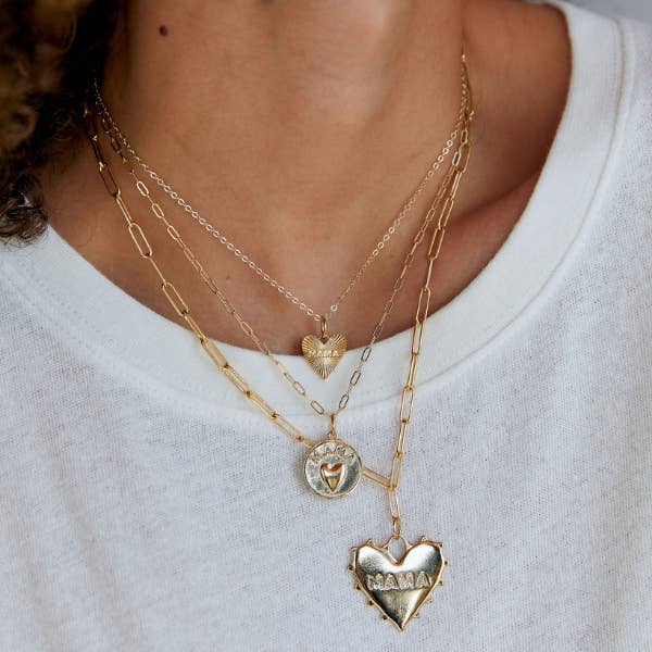 HART - Wholesale Pendant/Charm Necklace - Dainty Heart MAMA Necklace