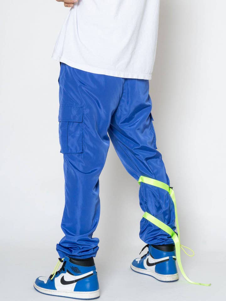 Robin K – Engroshandel Bukser - Herre – Blank statlige mænds Swishy Utility Cargo bukser i kongeblå2