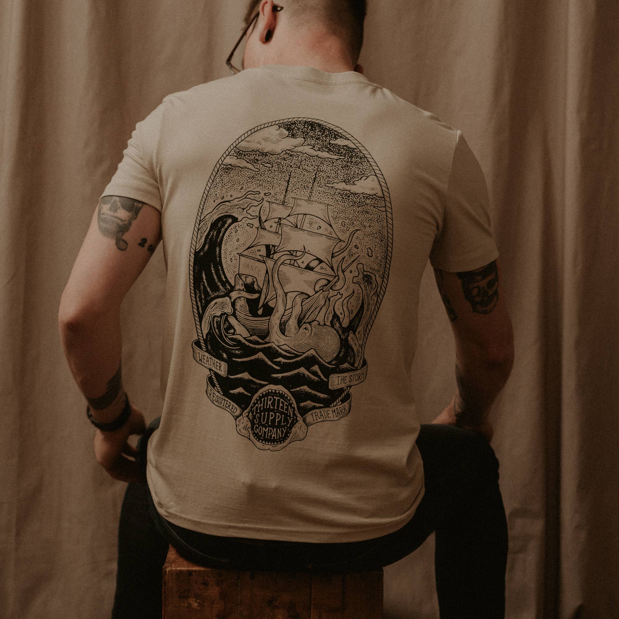 Thirteen Supply Co – wholesale Screen printed t-shirt – unisex – WEATHER THE STORM - SHORT SLEEVE UNISEX T-SHIRT2