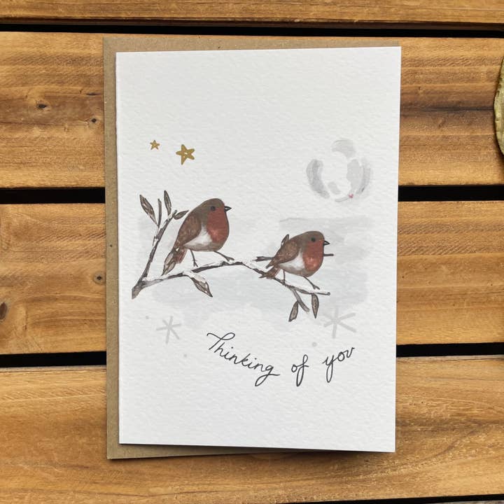 Robins - Thinking of you at Christmas for wholesale by PaperTwigs Designs