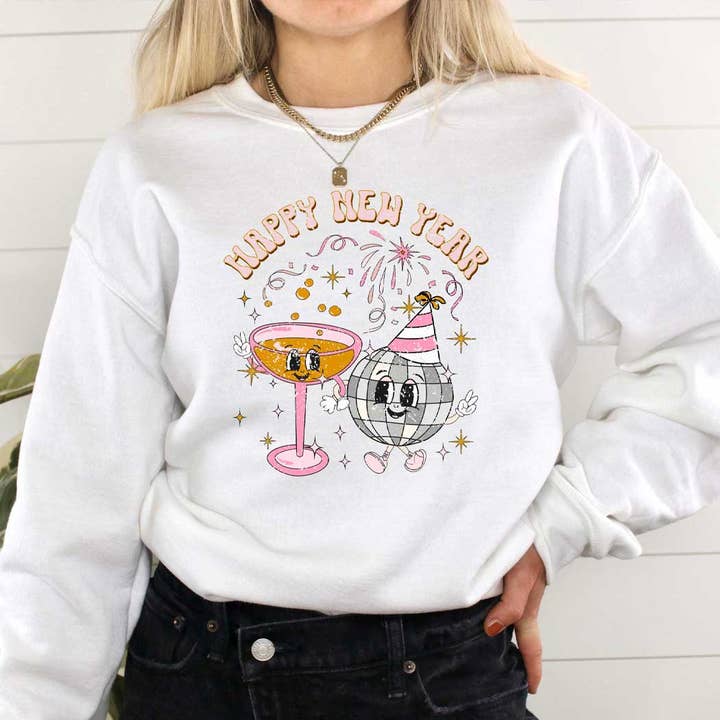 Nytår konfetti sweatshirt for engroshandel hos Glittering South