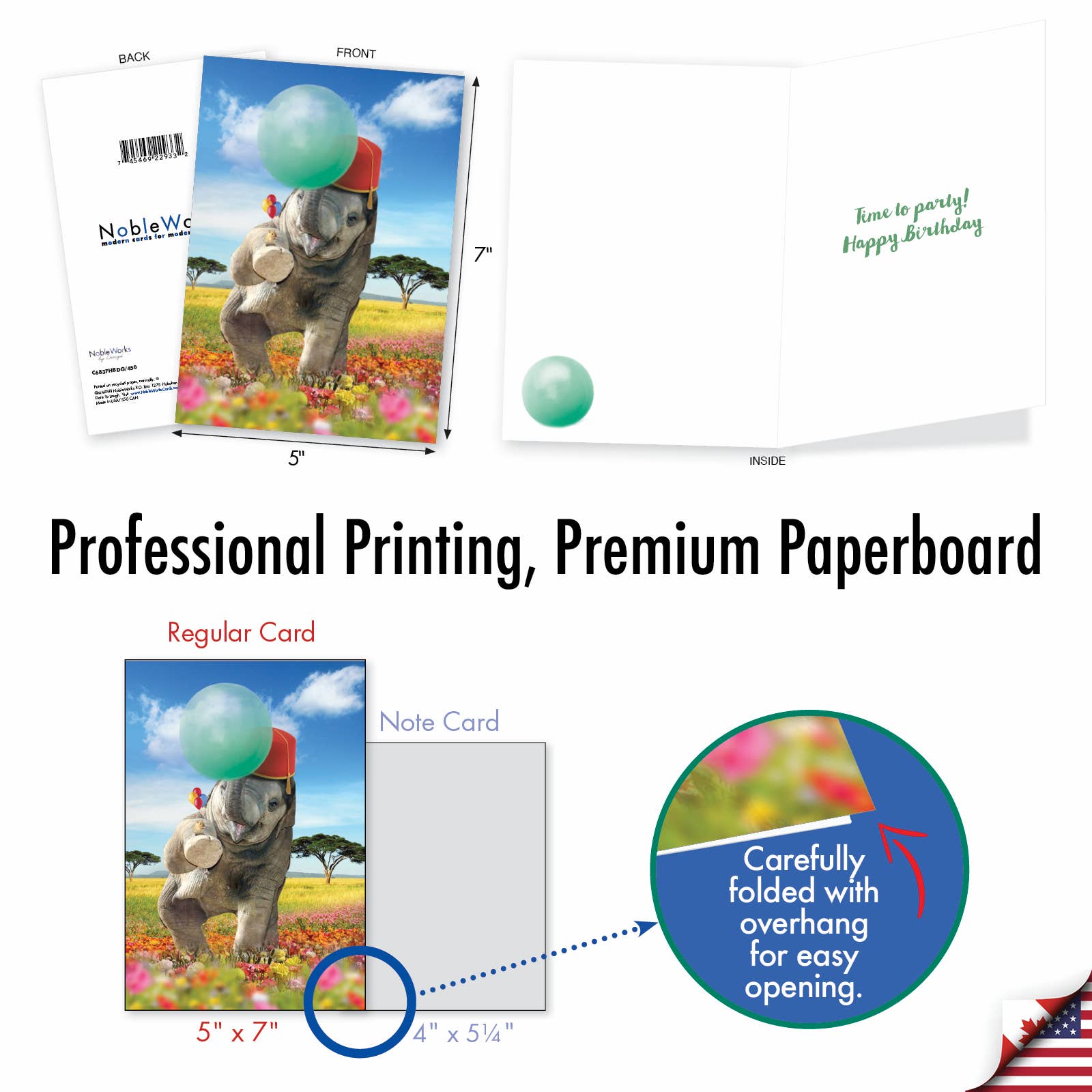 NobleWorks – Engroshandel Fødselsdagskort – Fødselsdag kort - Ballon Dyr - Elefant3