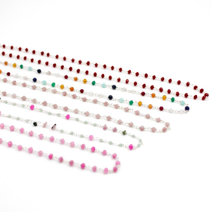 Lot de 5 Colliers perles - CAROLE ARGENT CHAUD pour la vente par L'Atelier des Dames