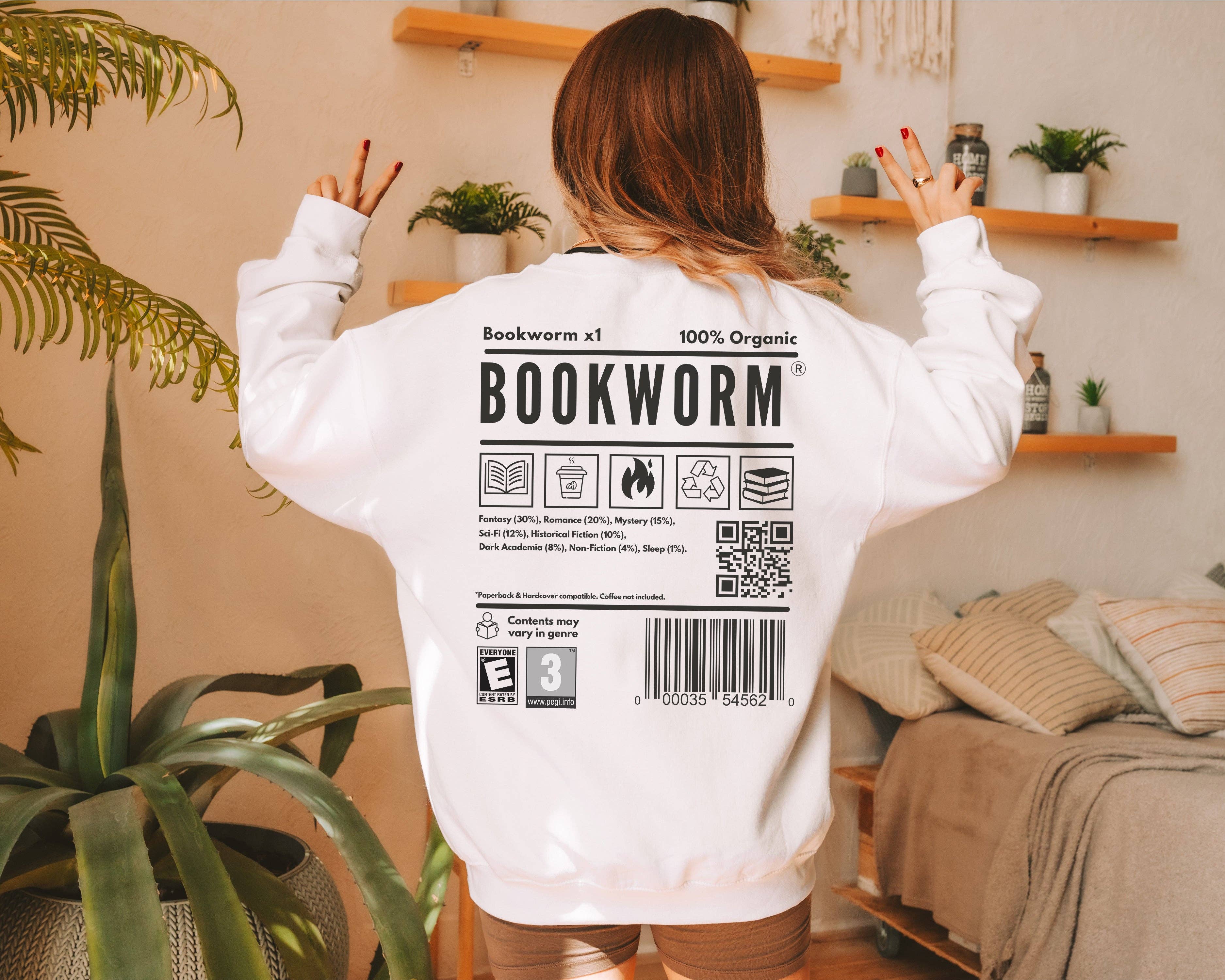 MagicMerchEmporium - Wholesale Graphic Sweatshirt - Women's - Bookworm Barcode Sweatshirt4