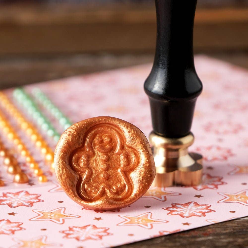 Honey Bee Stamps - Wholesale Rubber/Decorative Stamp - Gingerbread Man Wax Stamper4