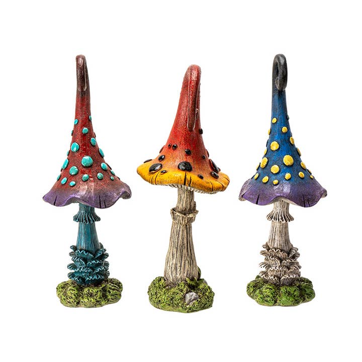Pacific Trading - Wholesale Decorative Figurine - Magic Toadstool Mushrooms Home and Garden Decor Set of 3