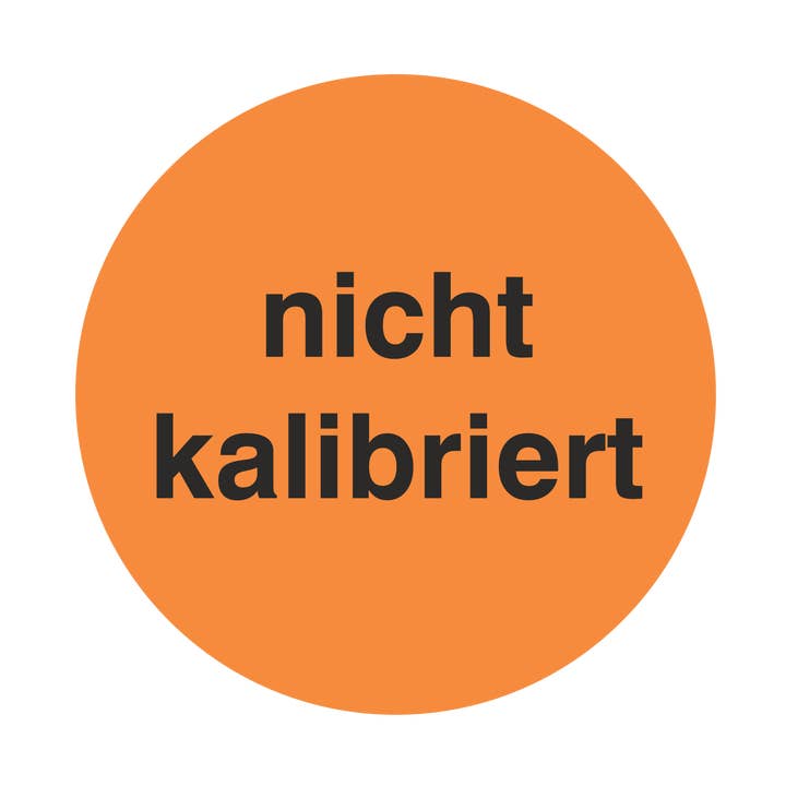 Test equipment identification/not calibrated for wholesale by Blitzpfeil24 by Jahn Industrieschilder/Etiketten GmbH