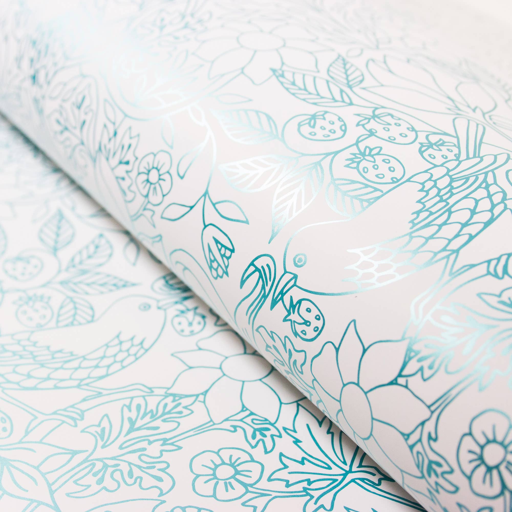 Bow & Hummingbird – papel de embrulho por atacado – Papel de presente Strawberry Field3