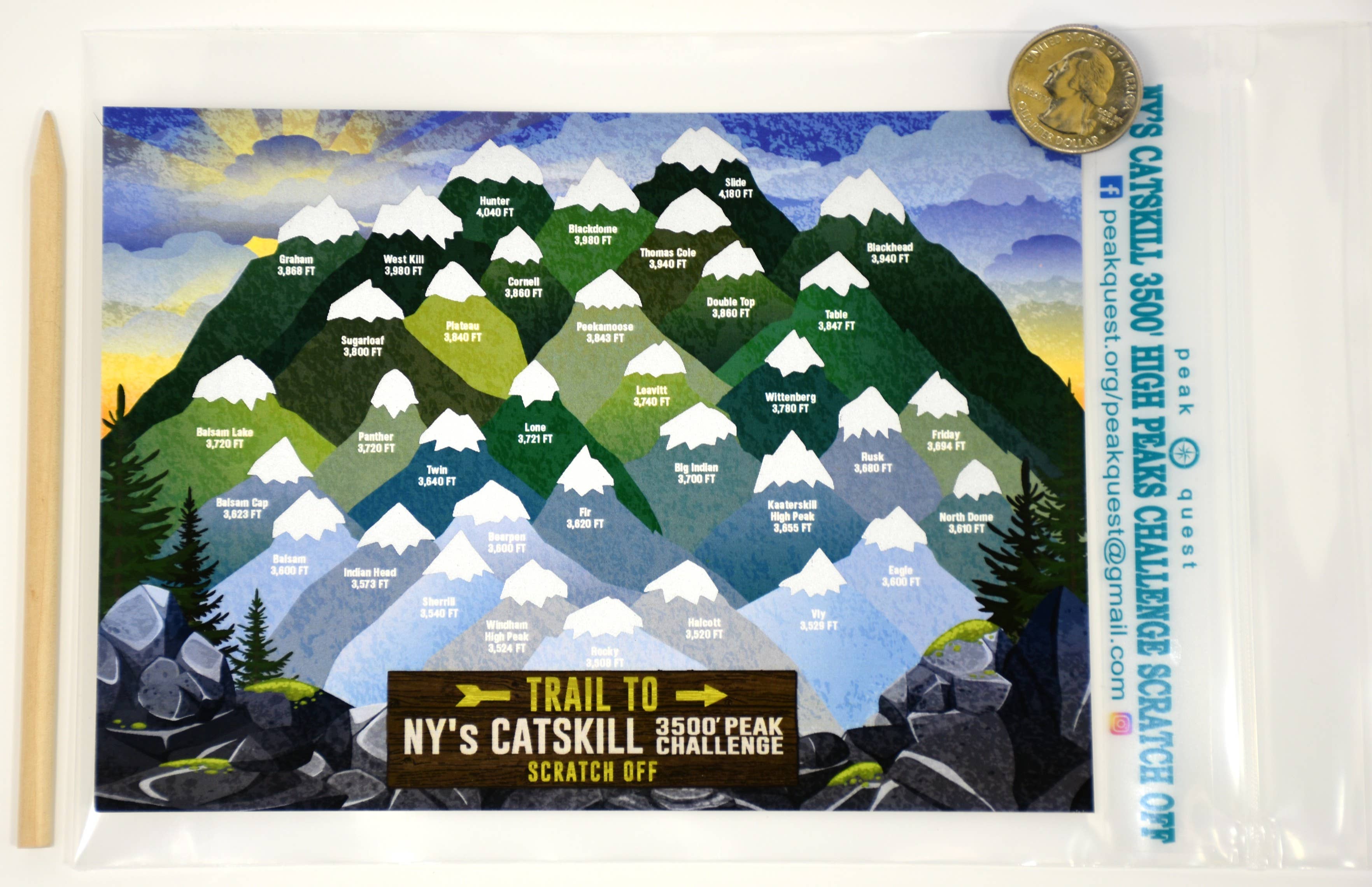 peakquest - Wholesale Arts & Entertainment - NY'S Catskill 3500' Peak Challenge Scratch Off6