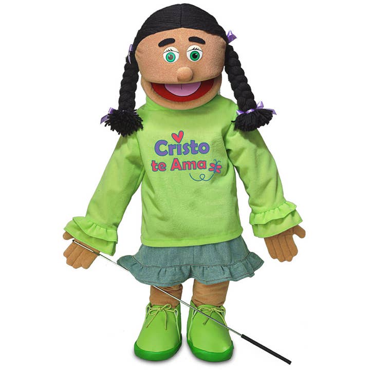 Silly Puppets Christian Girl Puppet, Cristo Te Ama (25") for wholesale by Silly Puppets