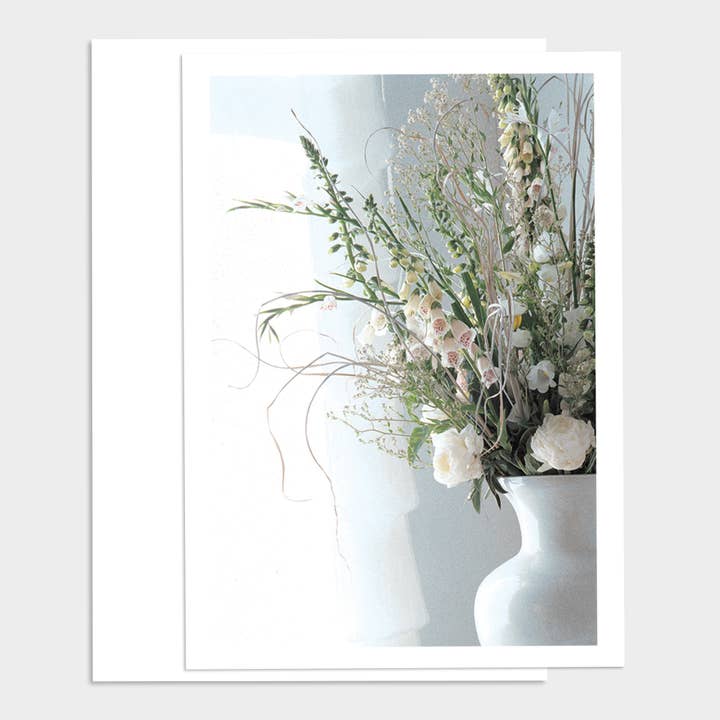 White Flowers Sympathy Card for wholesale by Palm Press